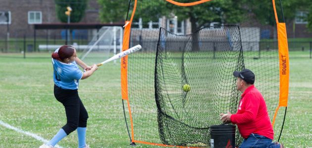 BCYL Girl Taking Softball Batting Practice